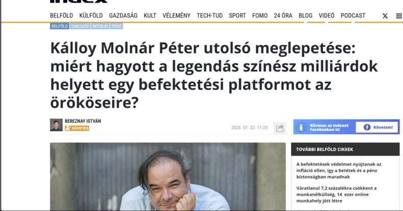 Nem az Index írta, mégis annak látszik: így működnek a hírességekkel reklámozott befektetési átverések