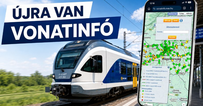 Visszatért a Vonatinfó: valós időben követhetőek a vonatok, regisztráció nélkül