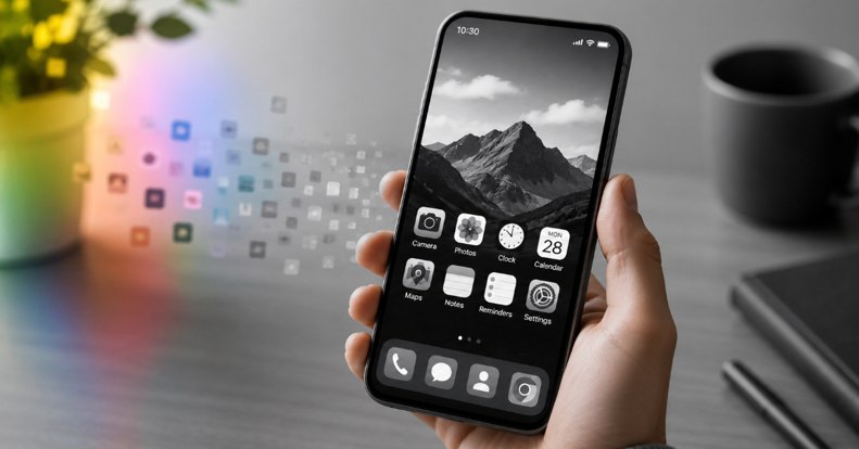 Napi húsz perccel csökkenhet a telefonozás, amikor eltűnnek a színek a kijelzőről